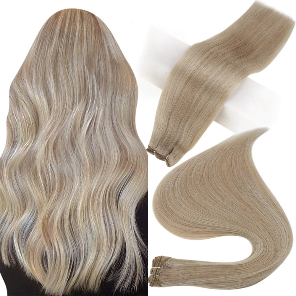 Sew In Hair Weft Bundles 100% Remy Human Hair Pink Lowlights (#P18/613)