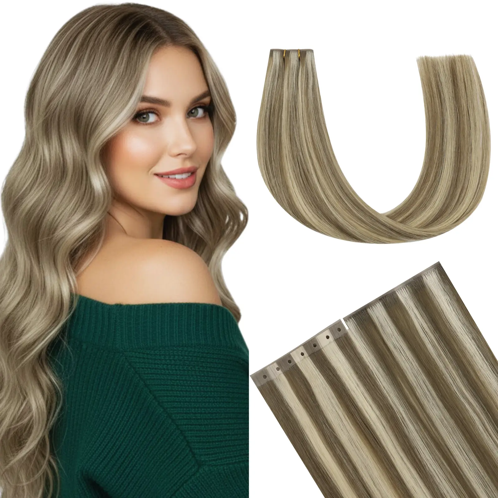 Virgin XO Invisible Weft Butterfly Weft Extensions Blonde #P8/60
