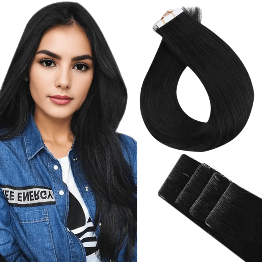 Virgin Injection Tape in Hair Extensions Jet Black #1