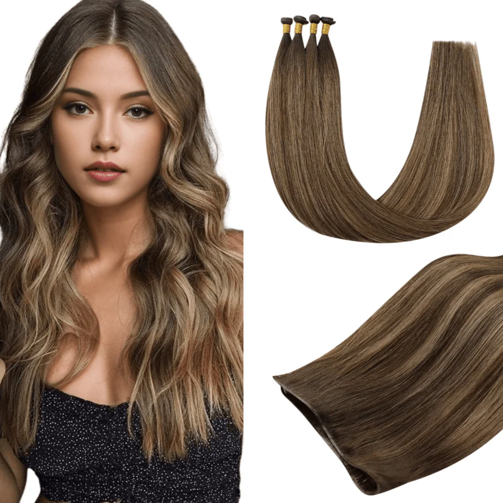 Virgin Genius Weft Hair Extensions Balayage Brown #BM