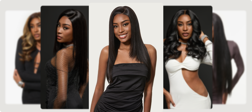 Putting on clip-in hair extensions