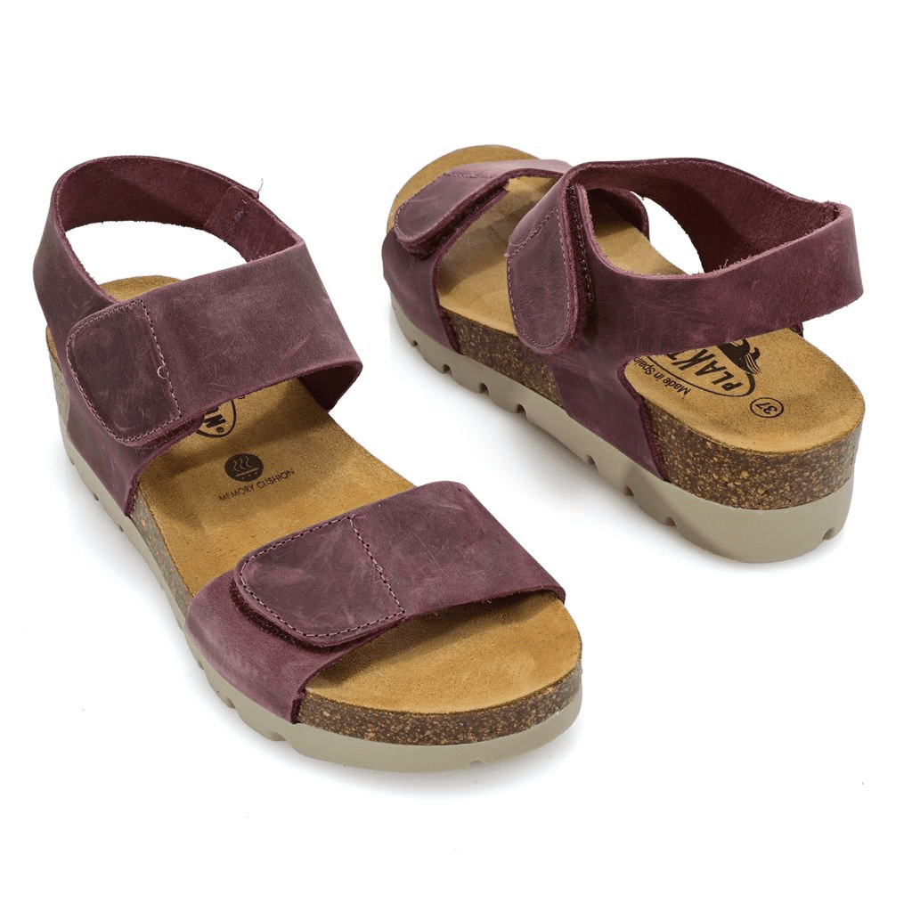 S474371-08001-13404 Plakton Compi Leather Wedge Sandals - Image 1