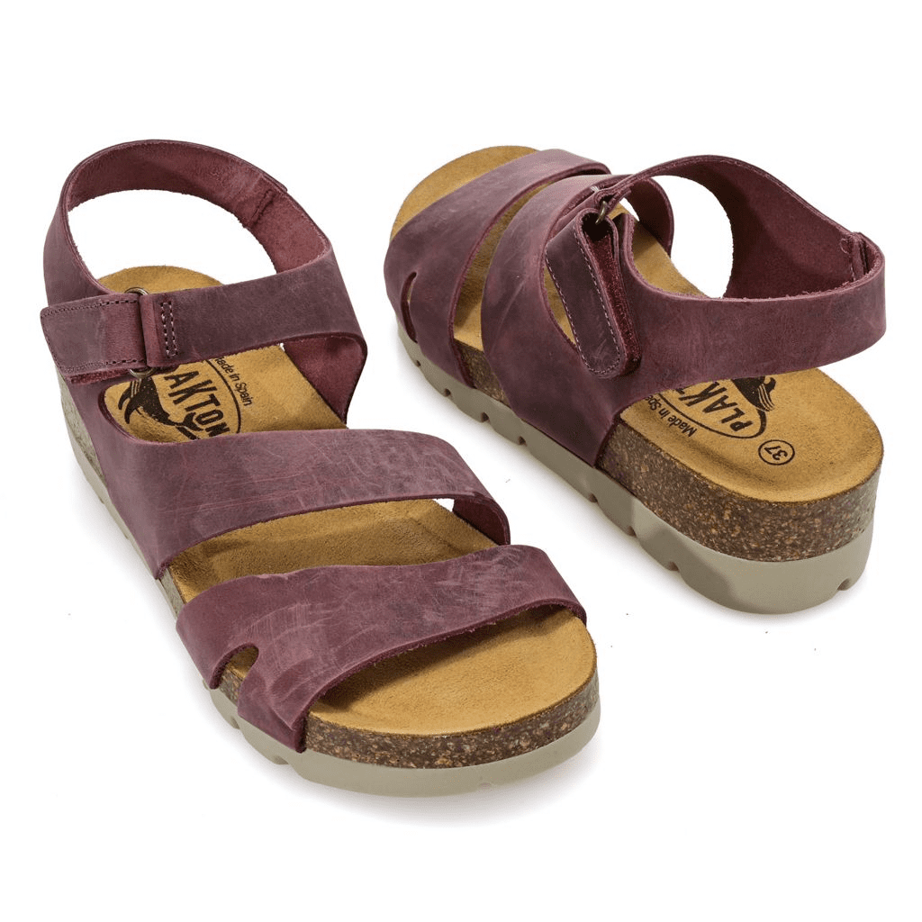 S474411-08001-13403 Plakton Comodoro Leather Wedge Sandals - Image 1