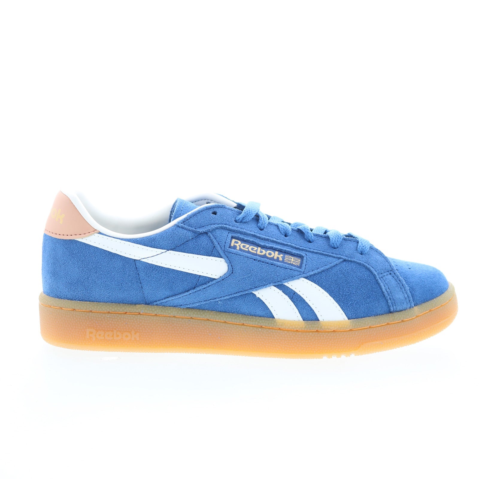 100209039_club_c_grounds_uk_blue_clay_chalk_01_7d78b4aa-e651-4e0d-bcfa-1d10c638bf29 Reebok Club C Grounds UK Mens Blue Suede Lace Up Lifestyle Sneakers Shoes - Image 1