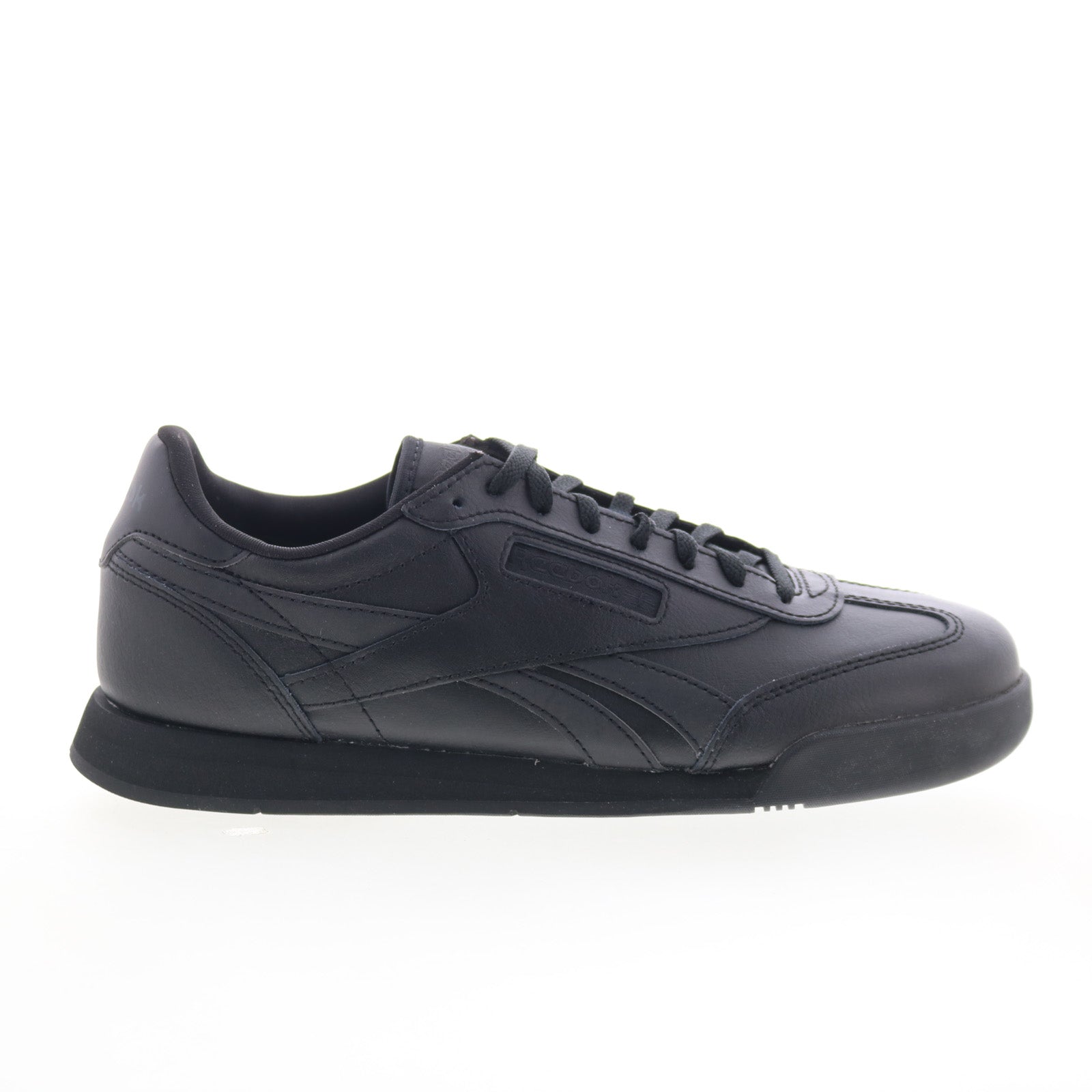100209319_campio_xt_black_white_black_01_be8c81f9-aff3-4fb9-80ad-54c96e69656a Reebok Campio XT Mens Black Leather Lace Up Lifestyle Sneakers Shoes - Image 1