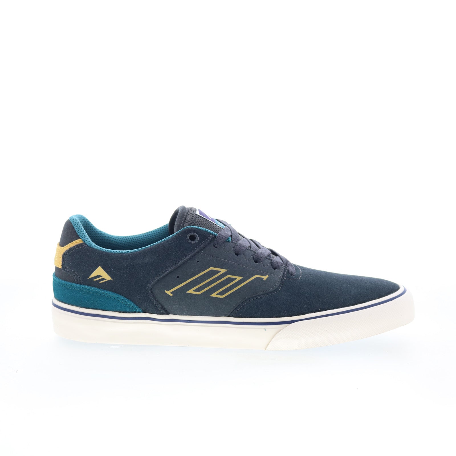 6101000131488_the_low_vulc_dark_navy_01_94893a21-fa07-4667-a5a8-43d9c0da0518 Emerica The Low Vulc 6101000131488 Mens Blue Skate Inspired Sneakers Shoes - Image 1